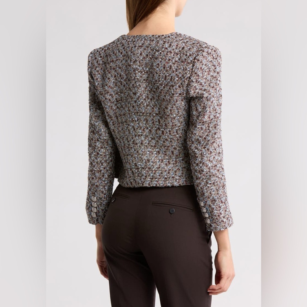 NWT $598 Veronica Beard Nathan Shimmer Tweed Jacket - Picture 2 of 7